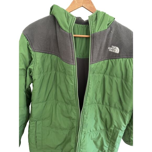 The North Face Mens L Reversible Puffer Jacket Quilted Hood Workwear Gorpcore - Picture 3 of 8